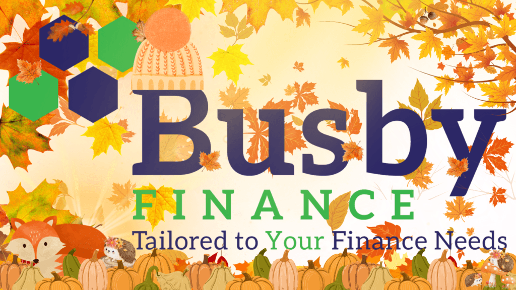 Busby Finance Autumn 2025 Market Insights blog header with seasonal autumn leaves and finance theme.